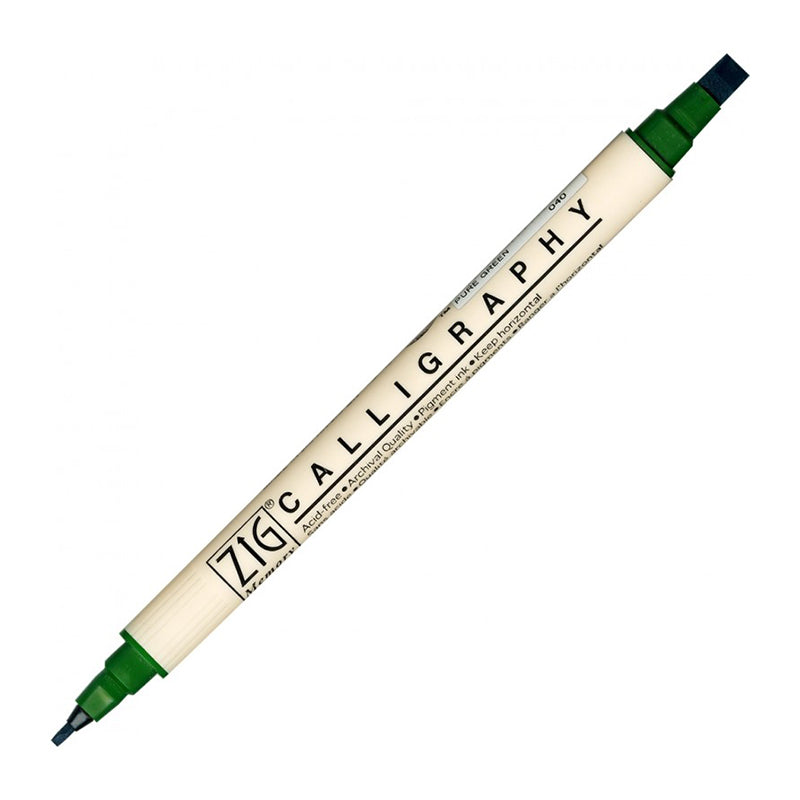 ZIG MS Calligraphy Twin Tip Marker 040 Pure Green Default Title