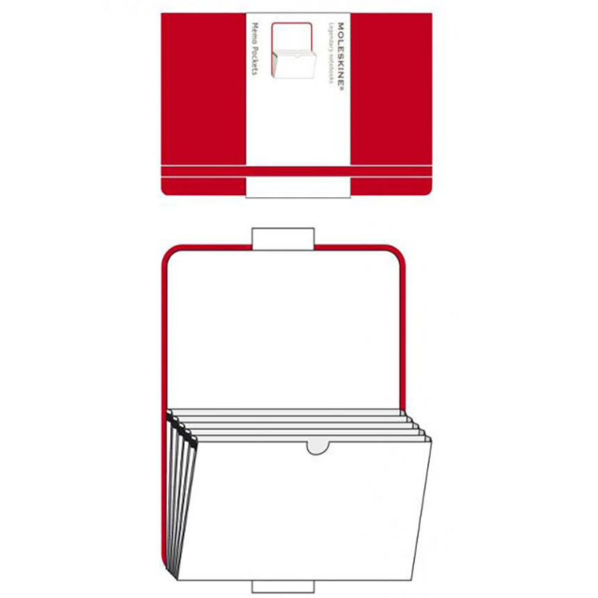 MOLESKINE Classic Memo Pockets Pocket Hard Red