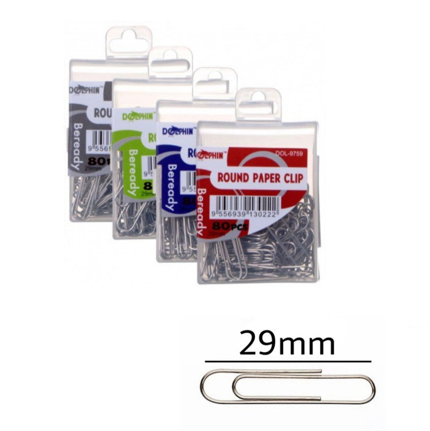 DOLPHIN Paper Clip DOL9759 Round-Silver 29mm 80s