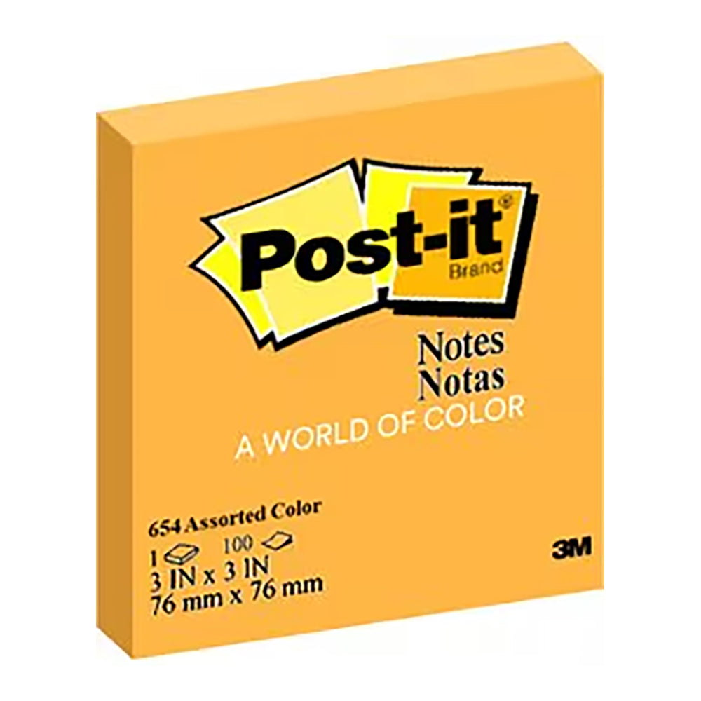3M Post-it Classic Heart 654 3x3in Neon Orange