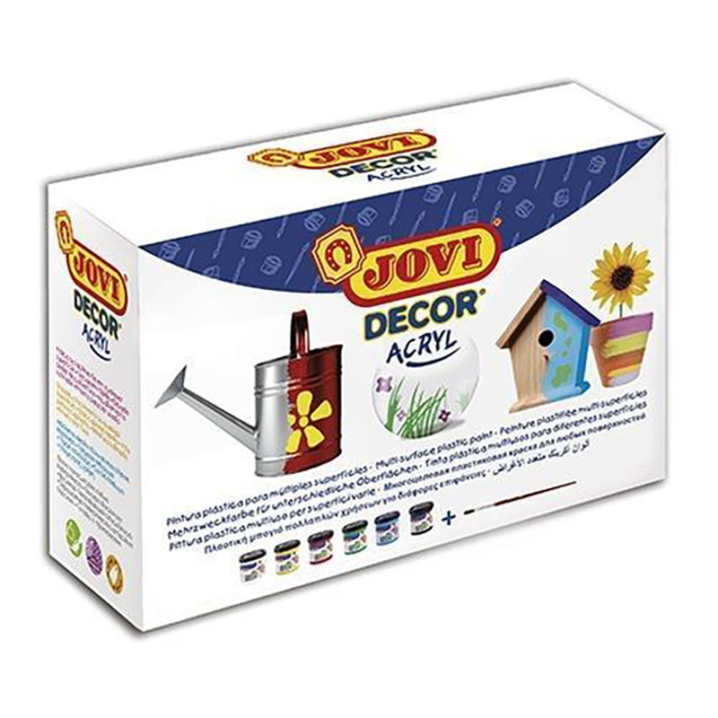 JOVI Decor Acryl Plastic Paint Pack 6 Colours Jars