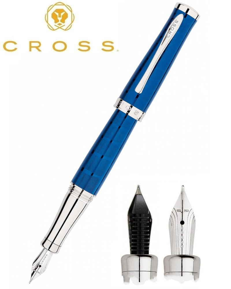 CROSS Sauvage Blue Crocodile Fountain Pen-M