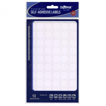 DOLPHIN Self-Adhesive Labels SA019 R19mm White