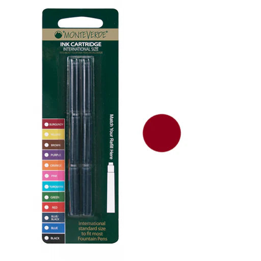 MONTEVERDE International Size Ink Cartridges BC of 6s Burgundy