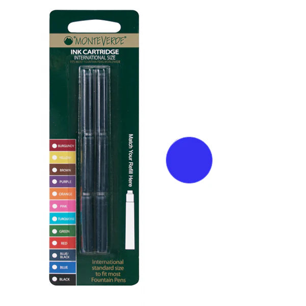 MONTEVERDE International Size Ink Cartridges BC of 6s Blue