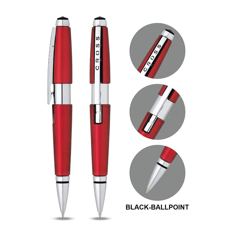 FABER-CASTELL CROSS Edge Red W/Polished Chrome Center Roller Default Title