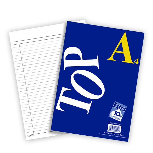 CAPTAIN Top Ruled Paper A4 100s Narrow