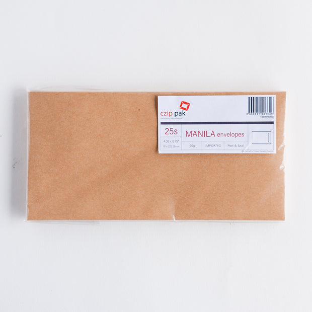 MANILA Envelopes 4.38"x8.75" 90g 25s IMPORTED P&S