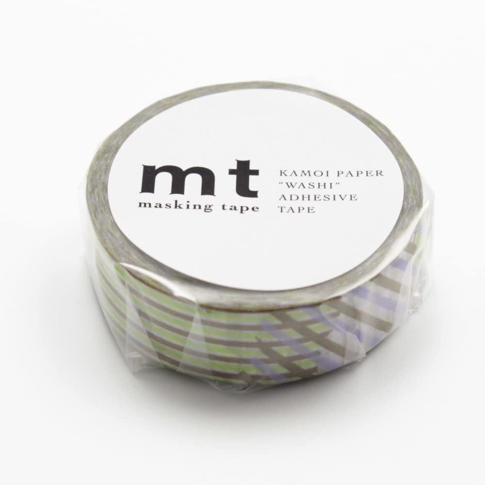 MT 1P Deco Stripe-Checked Green 15mm