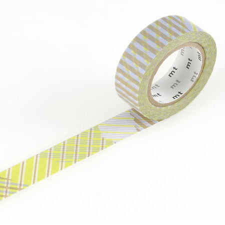 MT 1P Deco Stripe-Checked Green 15mm