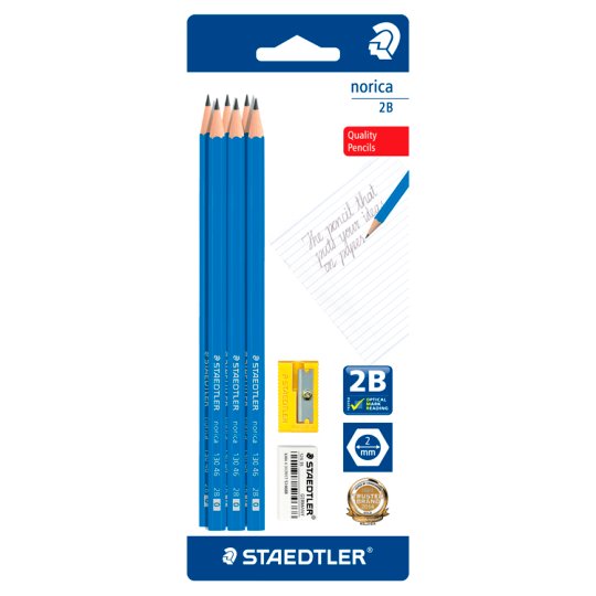 STAEDTLER Norica 2B 130 6s+Eraser+Sharpener
