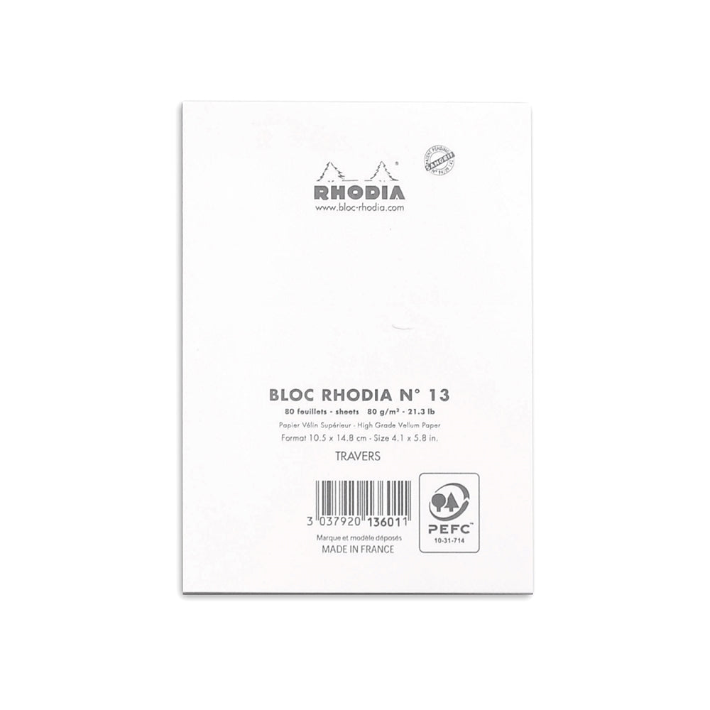 RHODIA Basics No.13 A6 105x148mm Lined hsp White Default Title