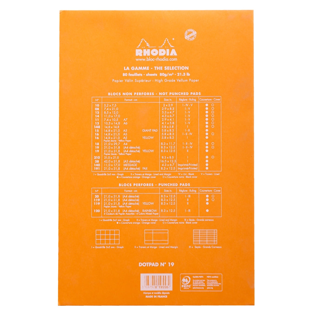 RHODIA Basics dotpad No.19 A4+210x318mm hsp Orange Default Title