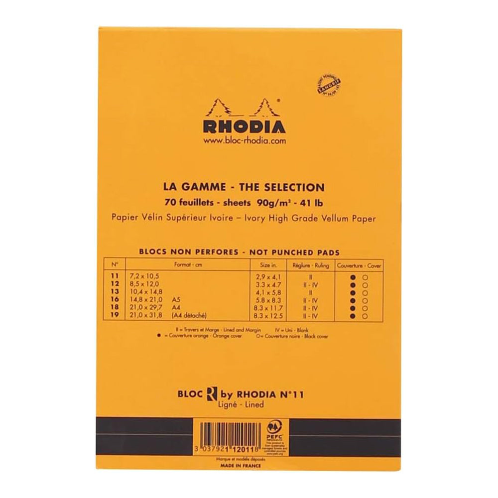RHODIA Basics Le R No.11 72x105mm Lined Orange
