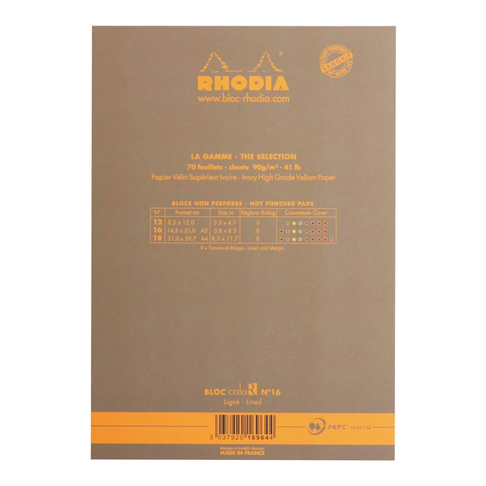 RHODIA Basics coloR No.16 148x210mm Lined Taupe