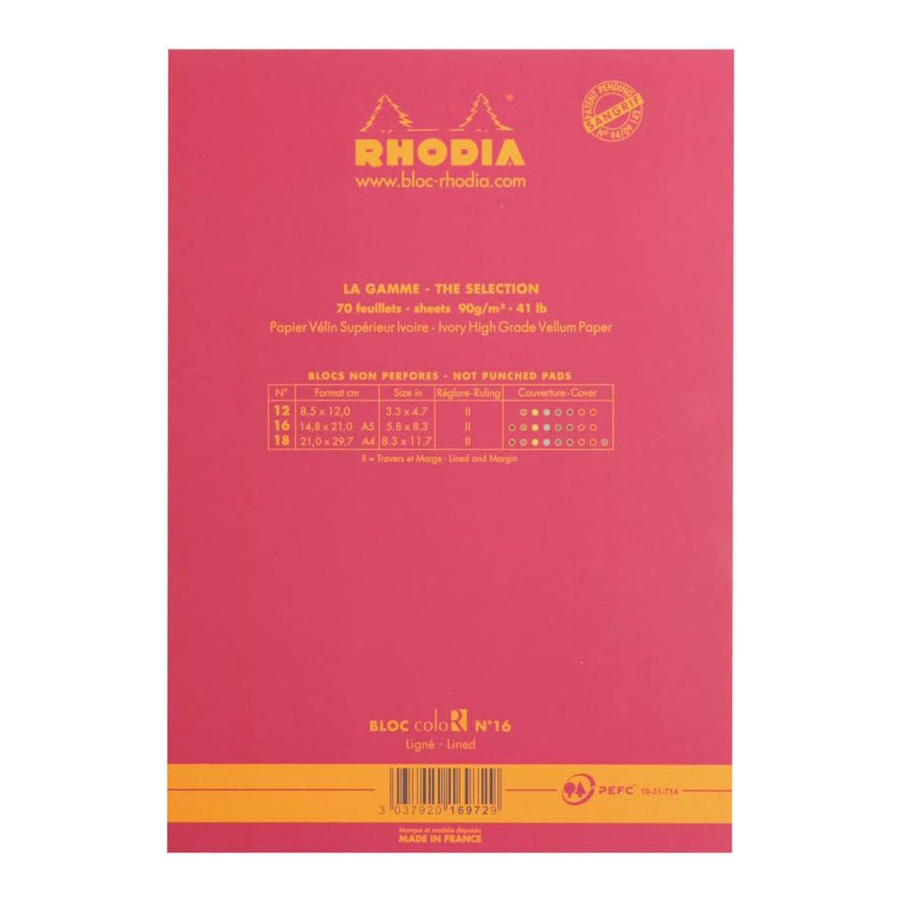 RHODIA Basics coloR No.16 148x210mm Lined Raspberry