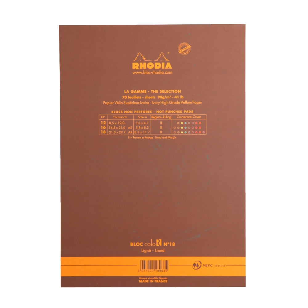 RHODIA Basics coloR No.18 210x297mm Lined Chocolat Default Title