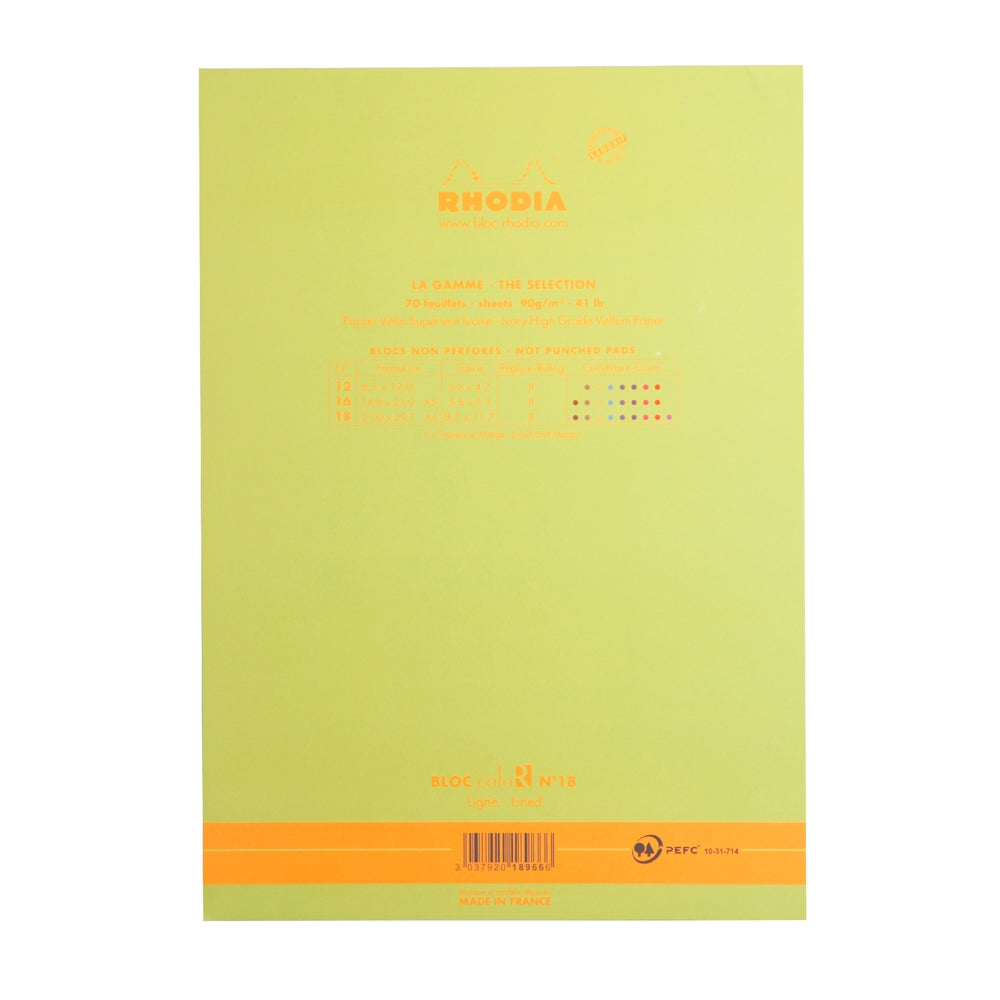 RHODIA Basics coloR No.18 210x297mm Lined Anise Green Default Title