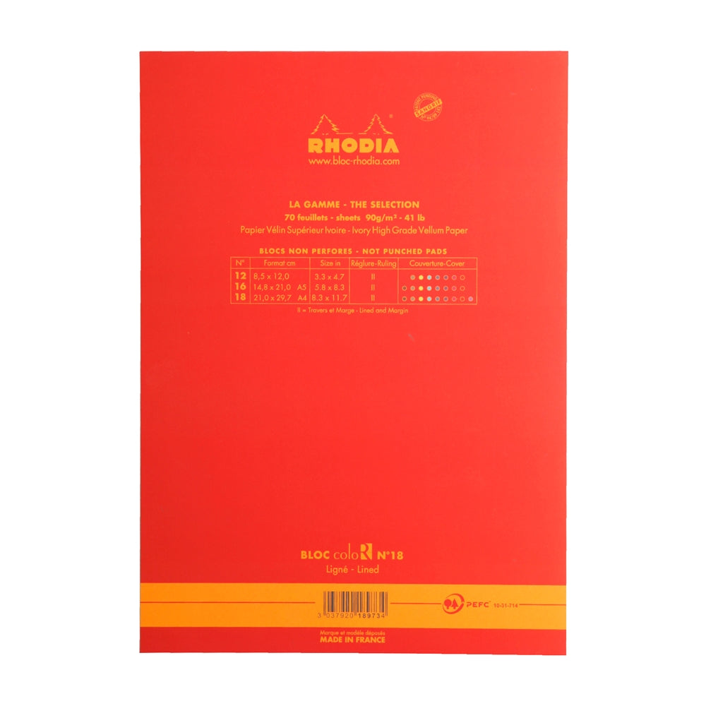 RHODIA Basics coloR No.18 210x297mm Lined Poppy Default Title