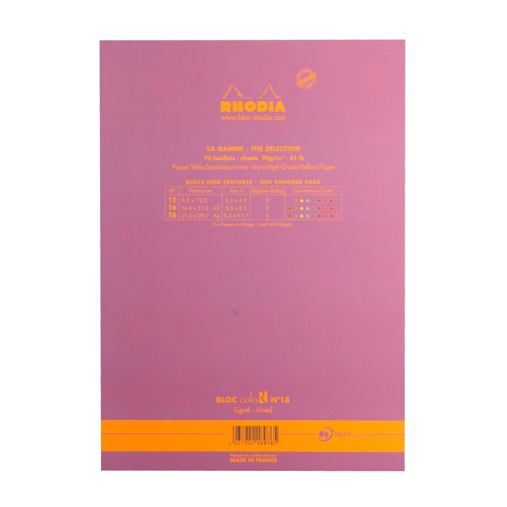 RHODIA Basics coloR No.18 210x297mm Lined Lilac Default Title