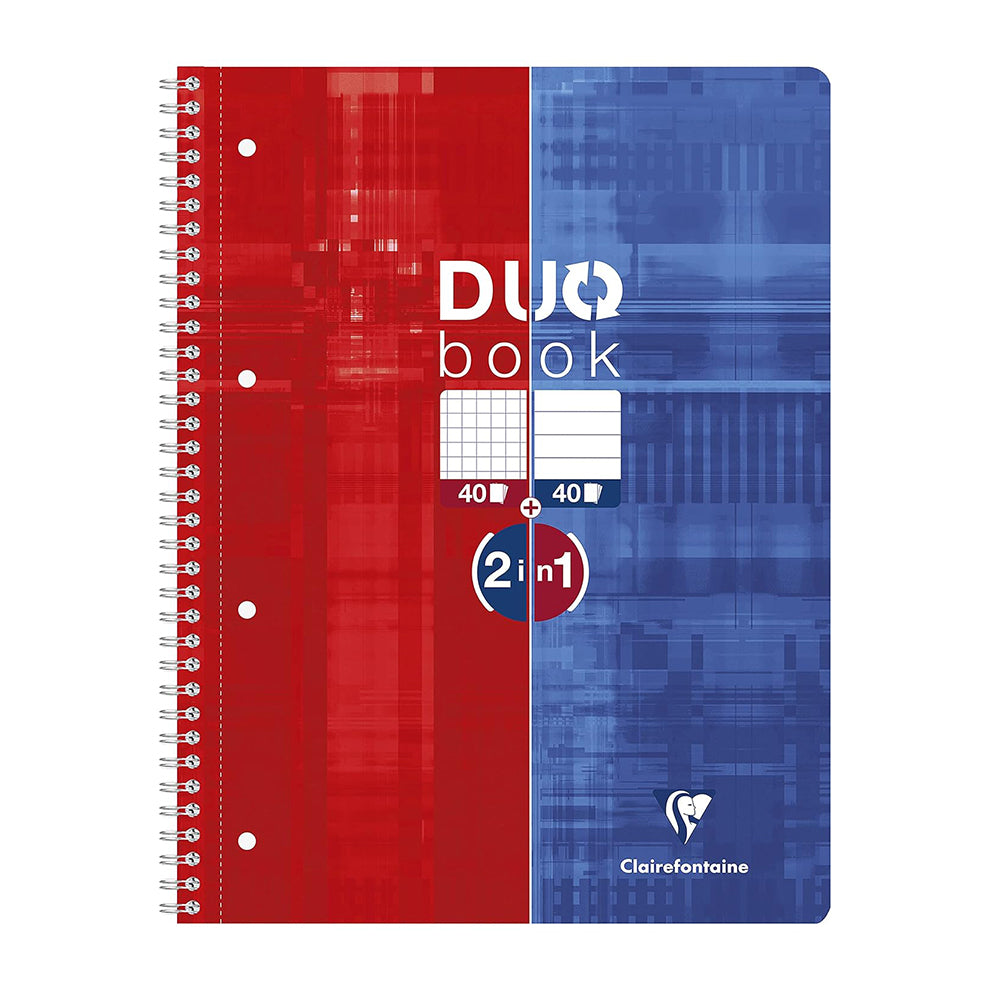 CLAIREFONTAINE Duo Book A4+ 22.5x29.7cm 40s 5x5 Sq+Lined