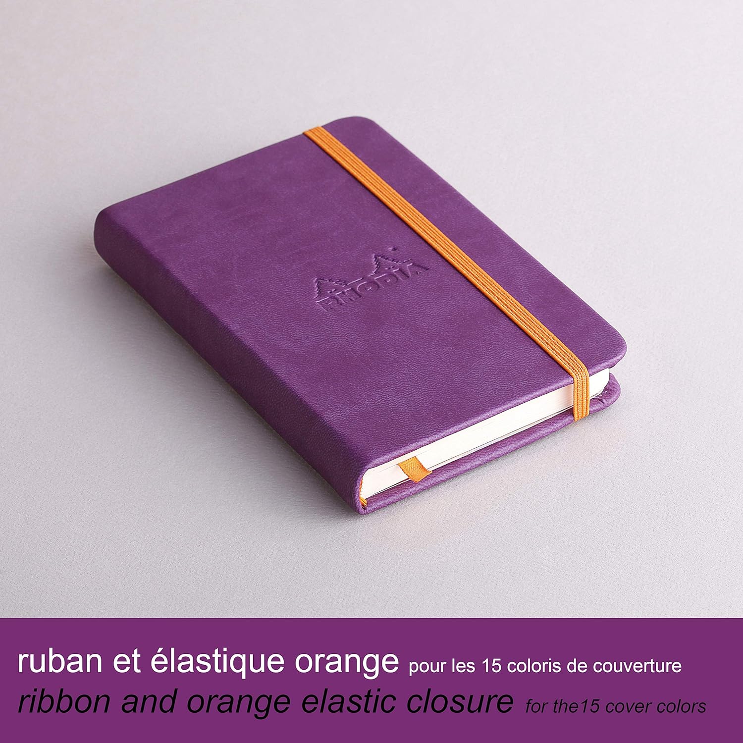 RHODIArama Webnotebook A6 Ivory Plain Hardcover-Purple