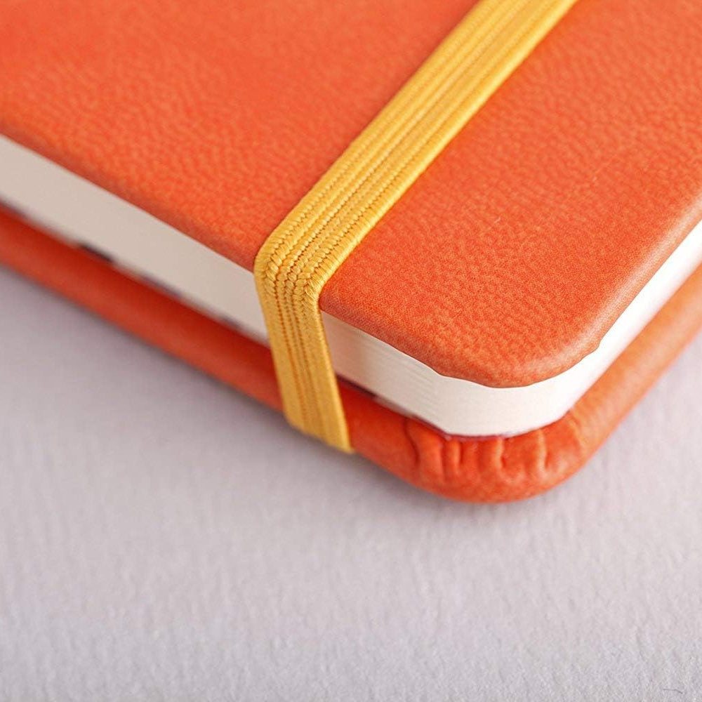RHODIArama Webnotebook A6 Ivory Plain Hardcover-Tangerine