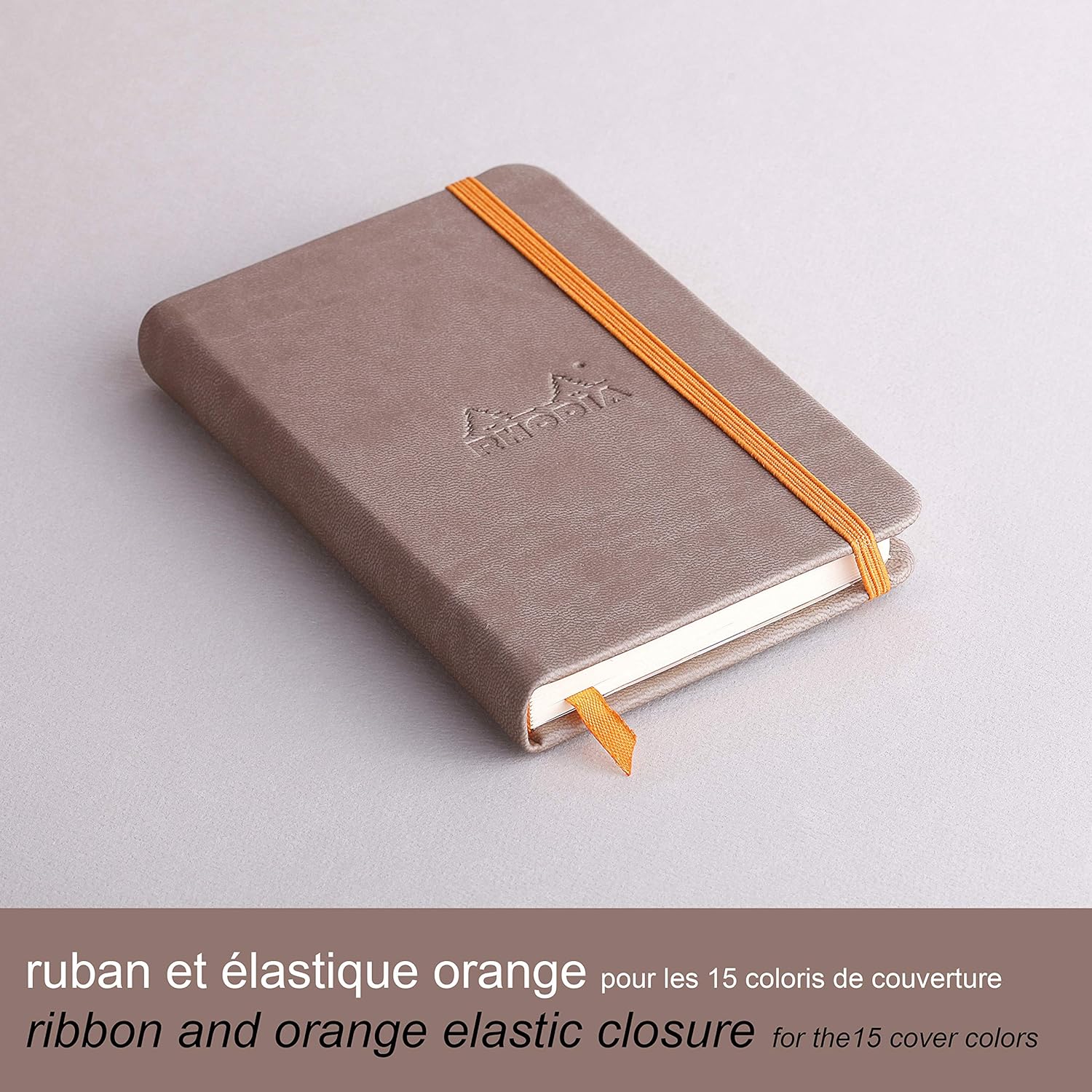 RHODIArama Webnotebook A6 Ivory Lined Hardcover-Taupe