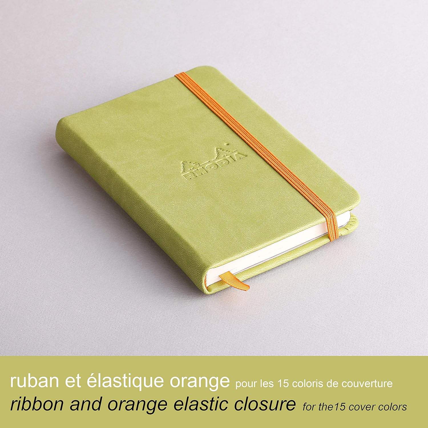 RHODIArama Webnotebook A6 Ivory Lined Hardcover-Anise Green