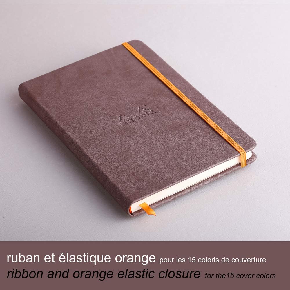 RHODIArama Webnotebook A5 Ivory Plain Hardcover-Chocolate