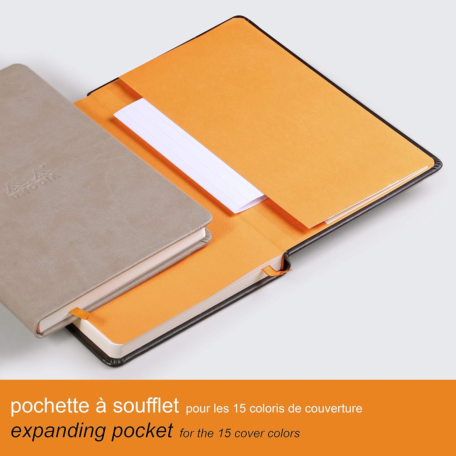 RHODIArama Webnotebook A5 Ivory Lined Hardcover-Orange