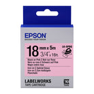 EPSON LW Tape Iron On 18mmx5M Black on Pink Default Title