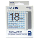 EPSON LW Tape Pattern 18mmx8M Gray on Blue Check