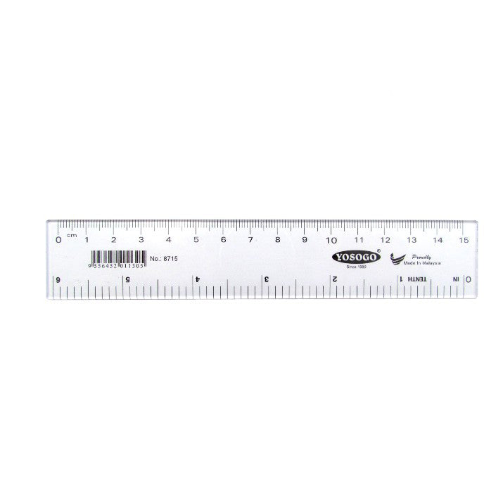 YOSOGO Plastic Ruler 8715 6"/15cm