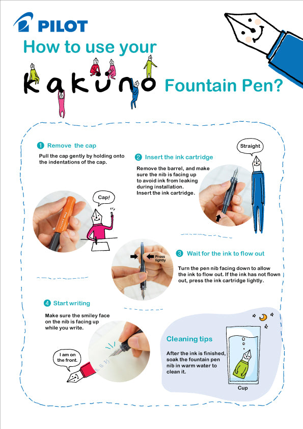 PILOT Kakuno Fountain Pen-Medium Soft Violet/White