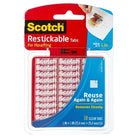 3M Scotch Restickable Tabs R100 1x1in 18t Clear