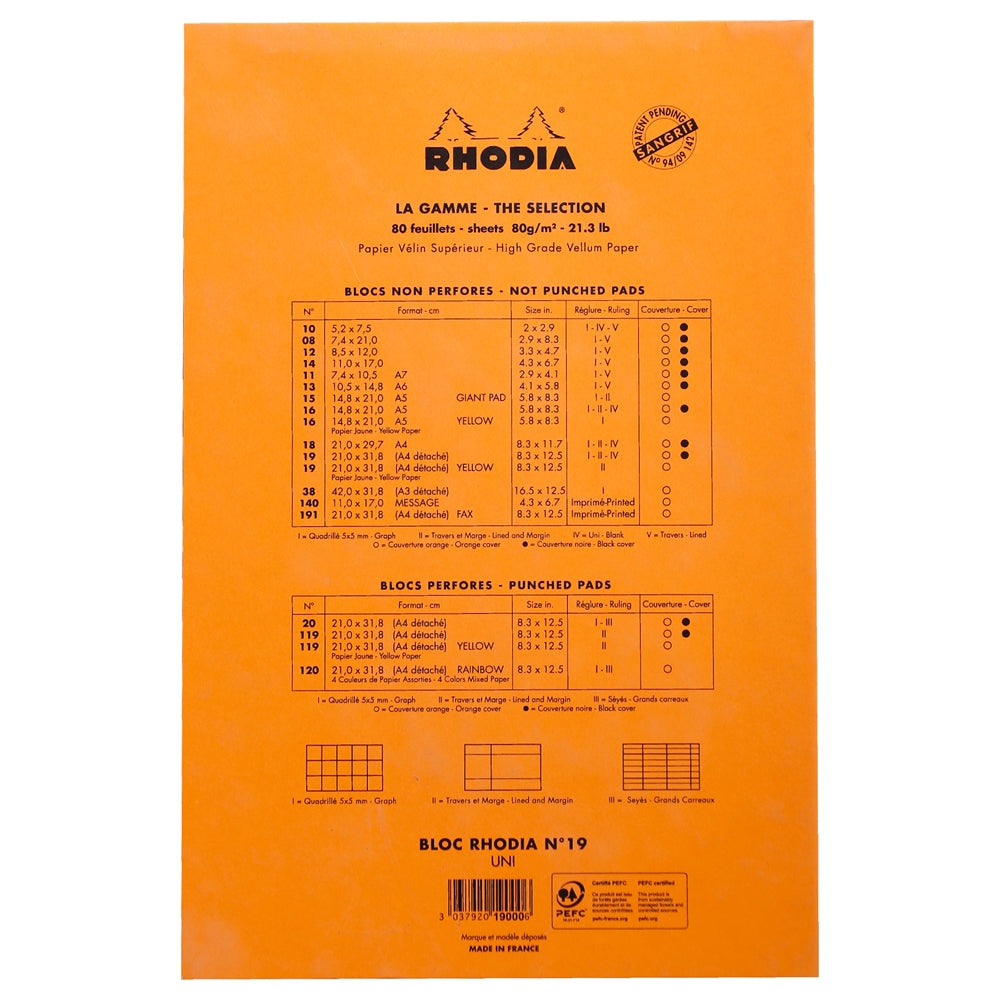 RHODIA Basics No.19 A4+-210x318mm Plain hsp Orange Default Title