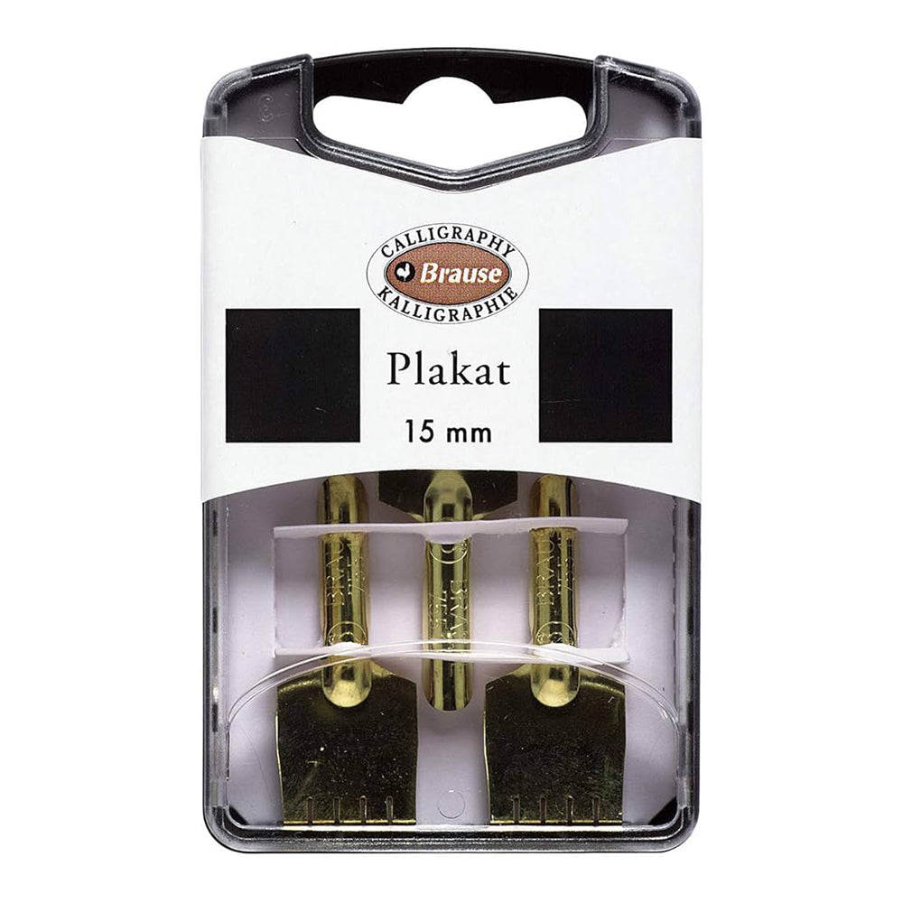 BRAUSE 3 Nibs Plakat 15mm (Gold-Plated Folded)