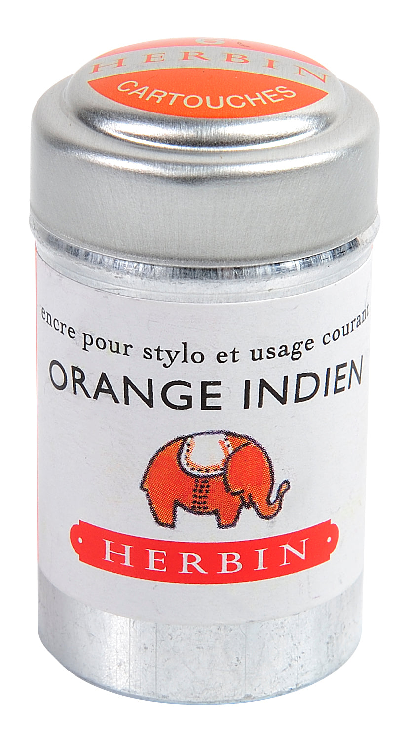 JACQUES HERBIN La Perle des Encres Ink Cartridges 6s Orange Indien Default Title