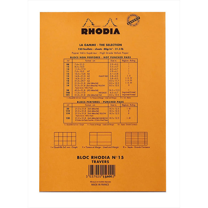 RHODIA Basics Giant Pad 148x210mm Lined hsp Orange Default Title