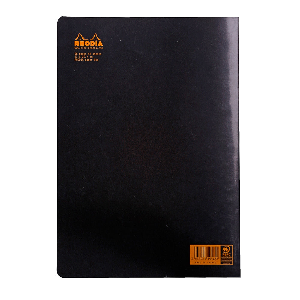 RHODIA Classic Stapled A4 210x297mm 5x5 Sq Black Default Title