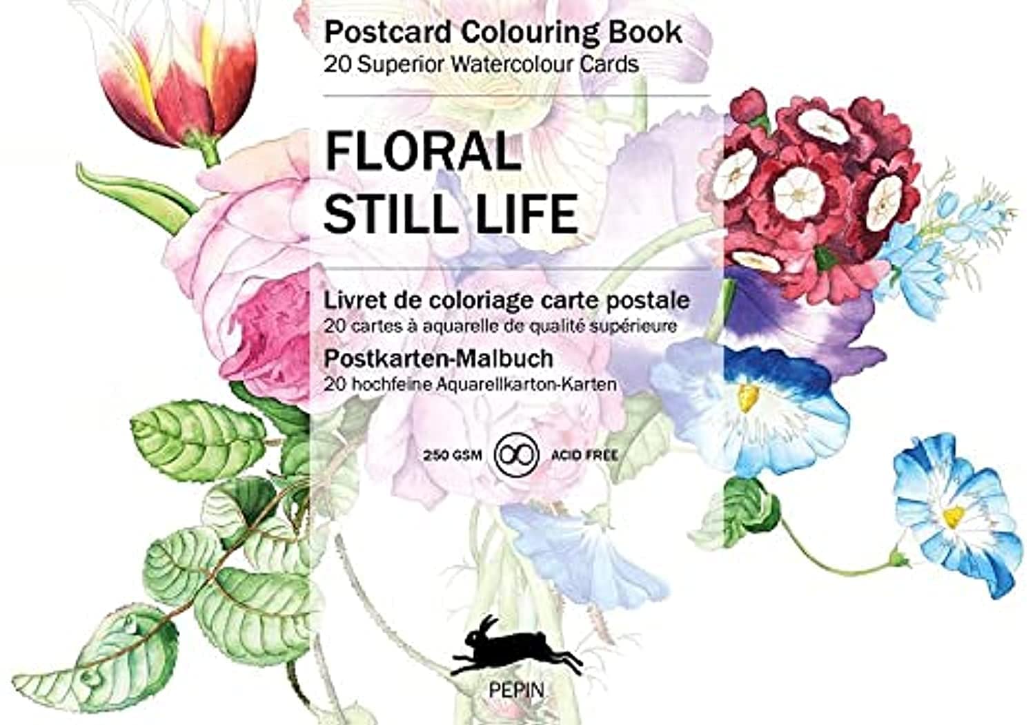 PEPIN Postcard Colouring Book Floral Still Life Default Title