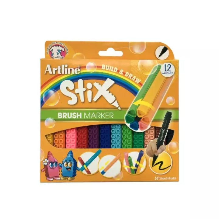 ARTLINE Stix Brush Marker 12 Col Set