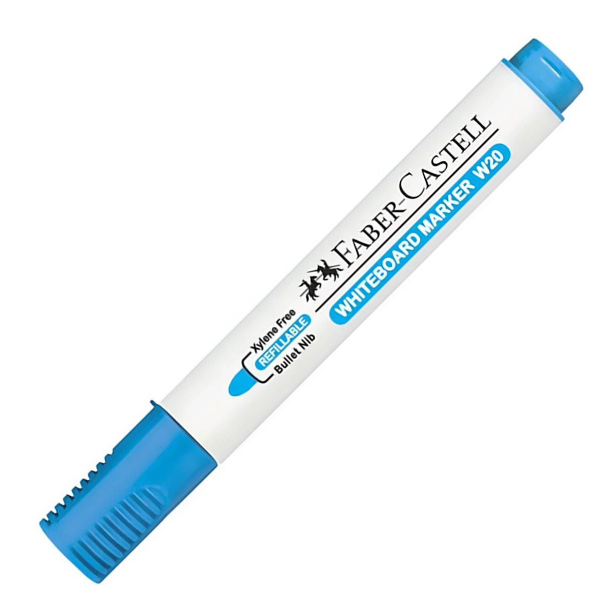 FABER-CASTELL Refillable Whiteboard Marker W20 Bullet 254053 Sky Blue