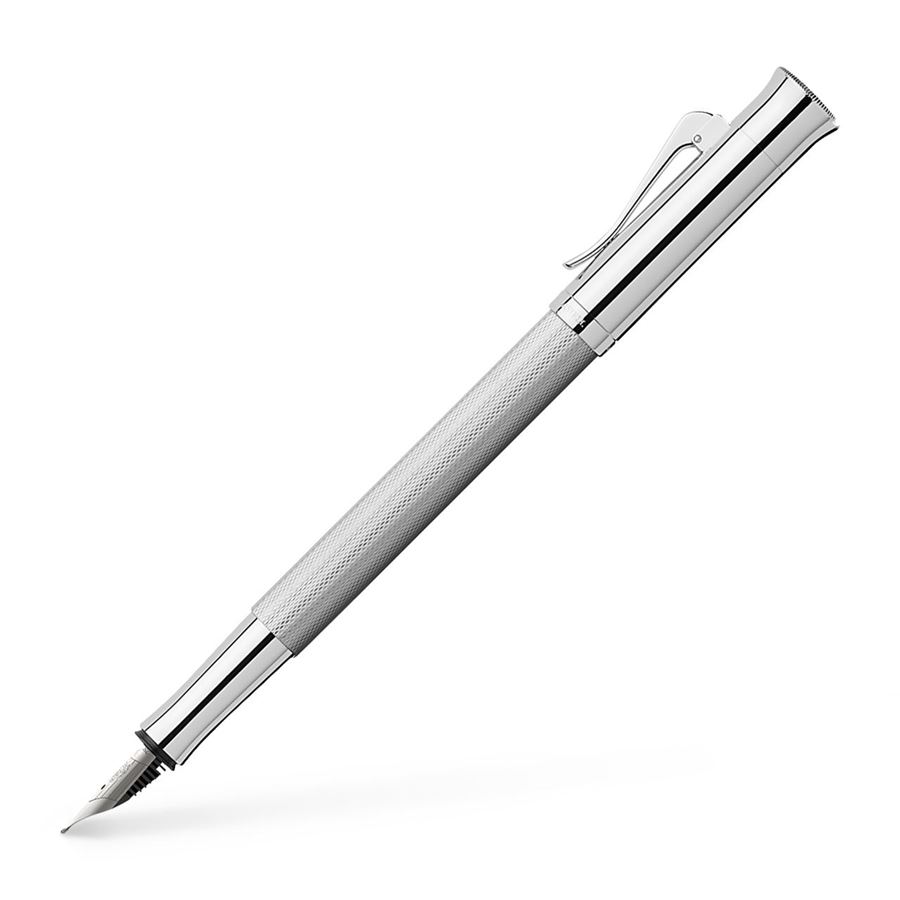 GRAF VON FABER CASTELL Guilloche Rhodium Fountain Pen-Fine
