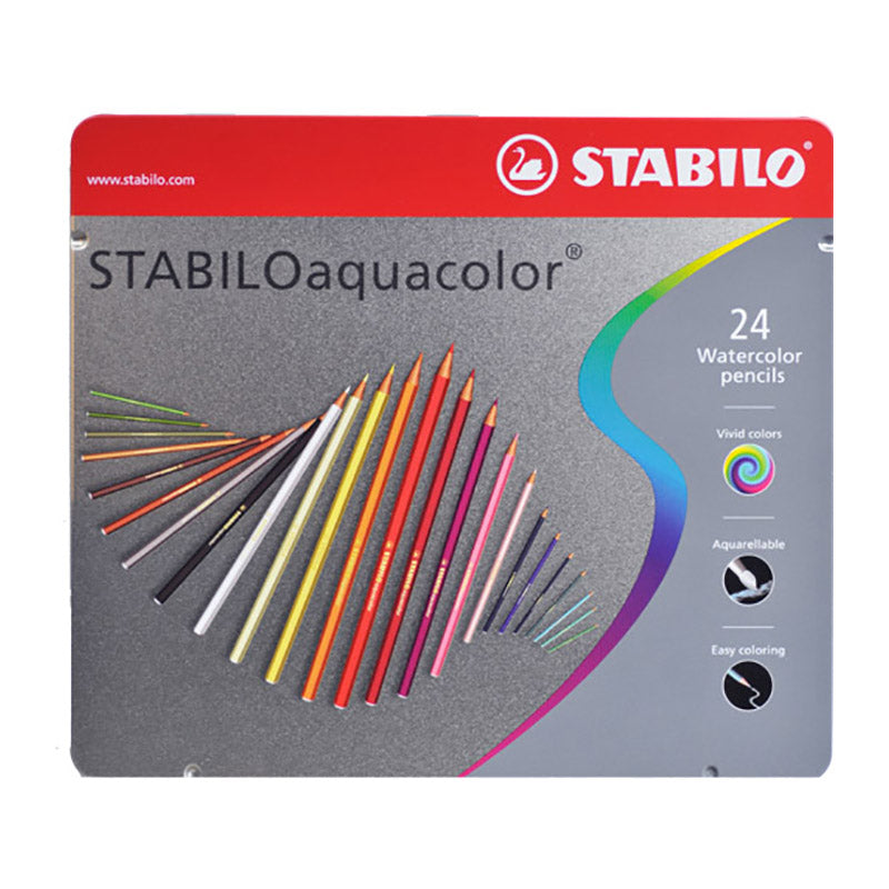 STABILO aquacolor 1624 Metal Box of 24s