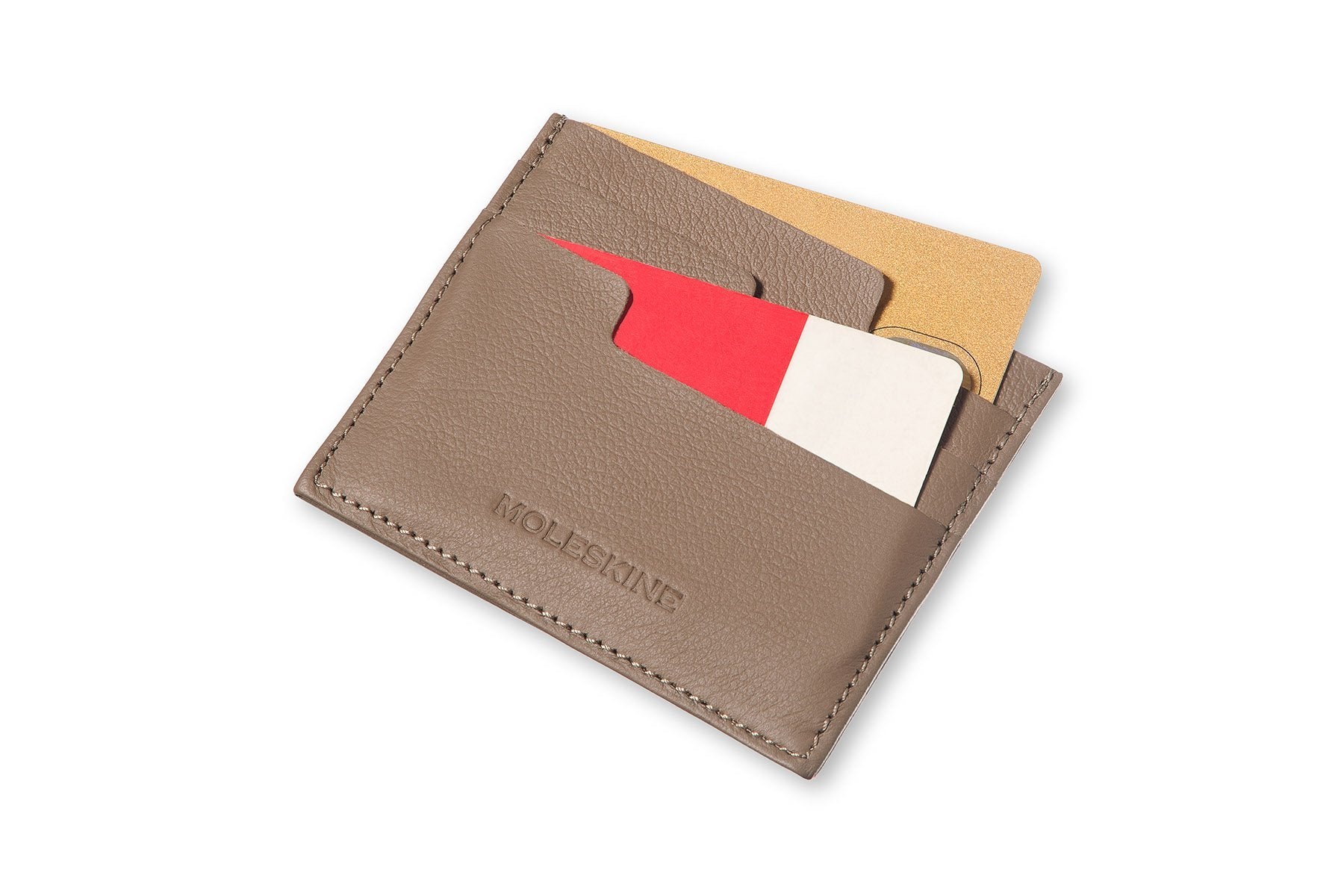 MOLESKINE Lineage Leather Card Wallet Taupe