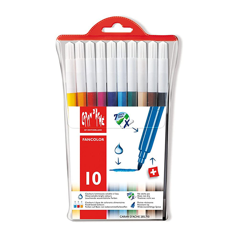 CARAN D'ACHE Fancolor Large Fibre Pens 10 Colours