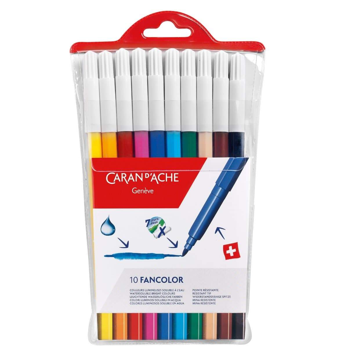 CARAN D'ACHE Fancolor Large Fibre Pens 10 Colours