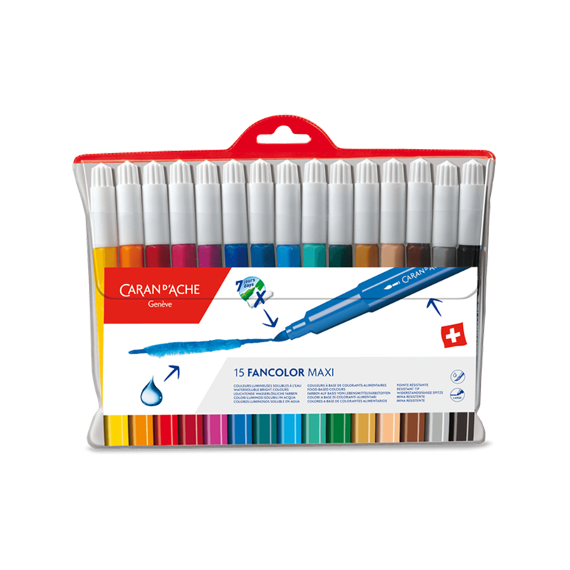 CARAN D'ACHE Fancolor Large Fibre Pens 15 Colours